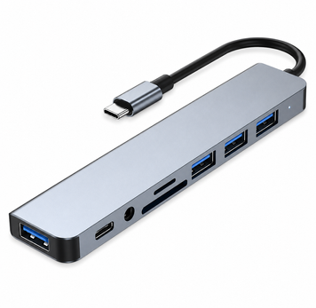 Концентратор USB-C 8 в 1 для передачі даних 022 фото