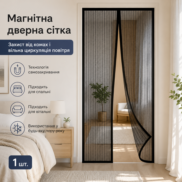 Дверна москітна сітка на магнітах 210*90 B-142 фото