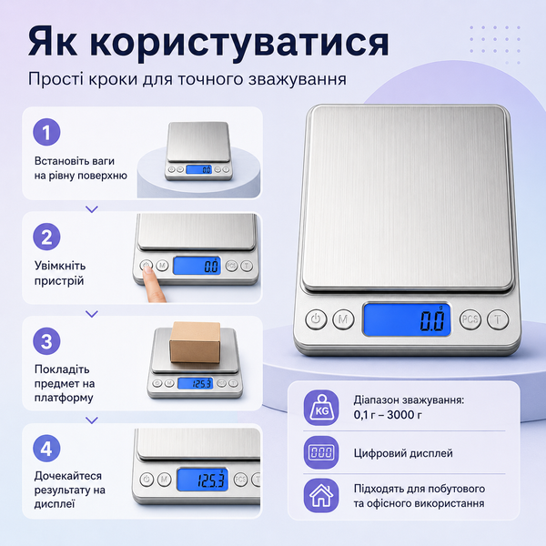 Настільні цифрові ваги для зважування  B-039 фото