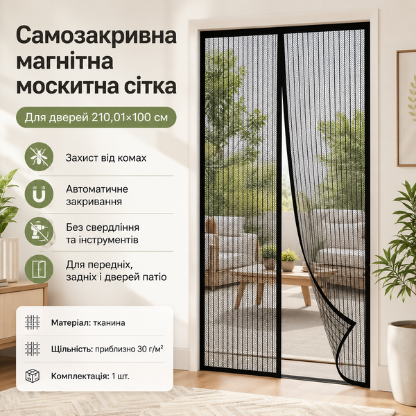 Дверна москітна сітка на магнітах 210,01&times;100 B-143 фото