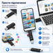 Адаптер-кардрідер 5 в 1 USB-C і USB для SD 015 фото 4