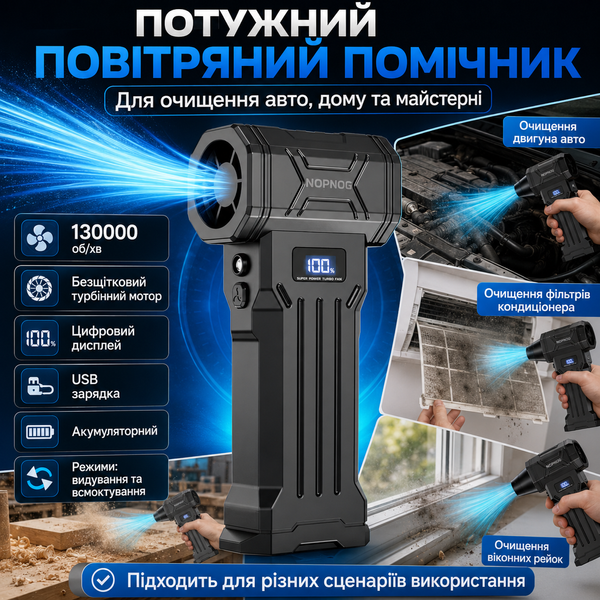 Безщітковий електричний повітродув з цифровим дисплеєм  B-149 фото